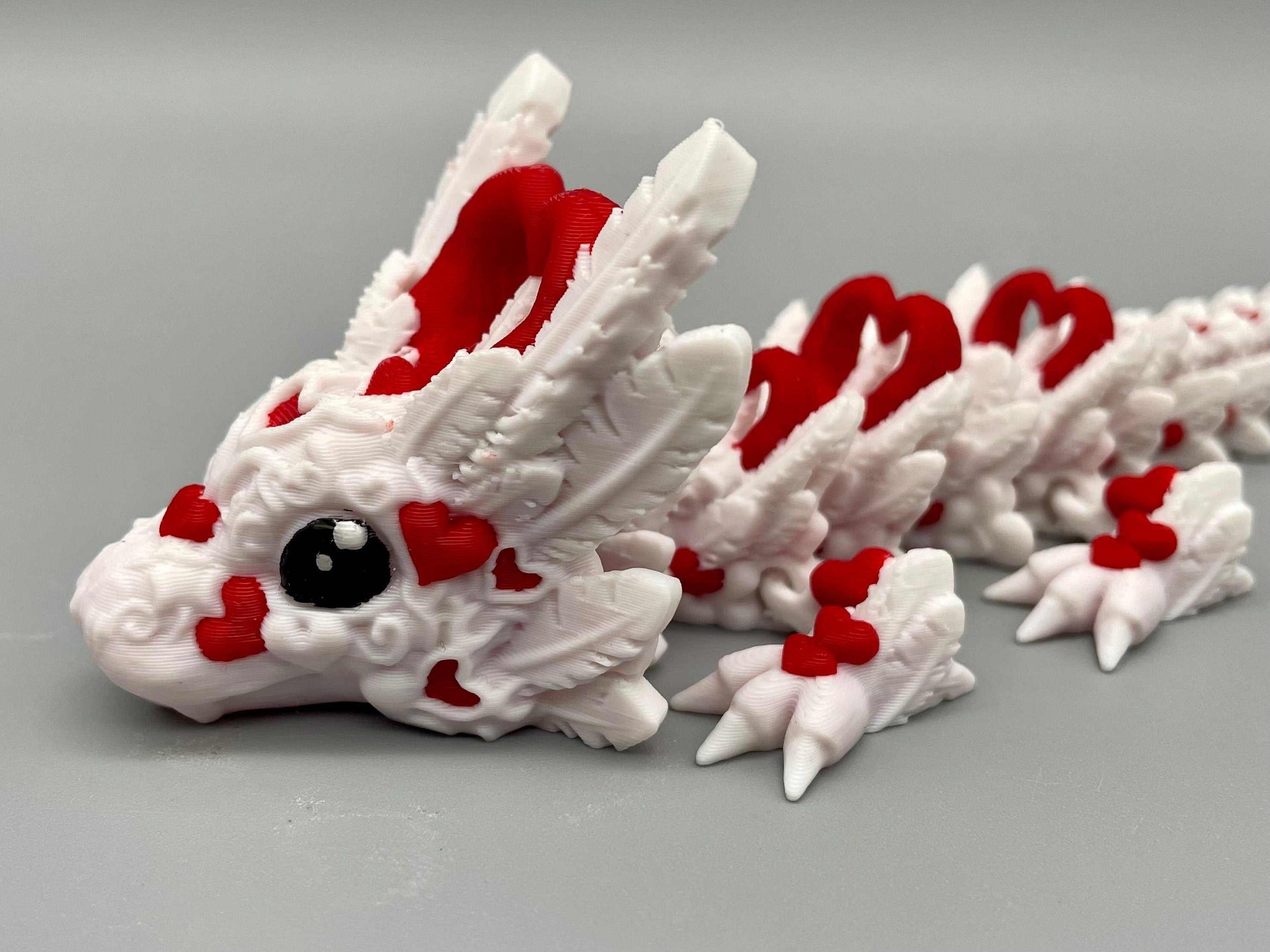 Heller und dunkler Herzdrache, beweglicher 3d gedruckter Drache